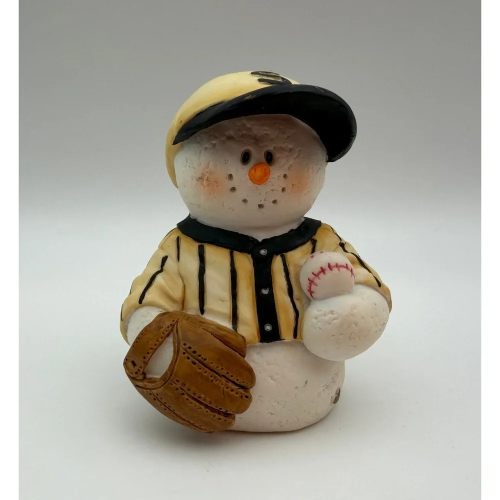Sarah's Attic Snowonders Homer Baseball Snowman Figurine 1998 Limited Edition